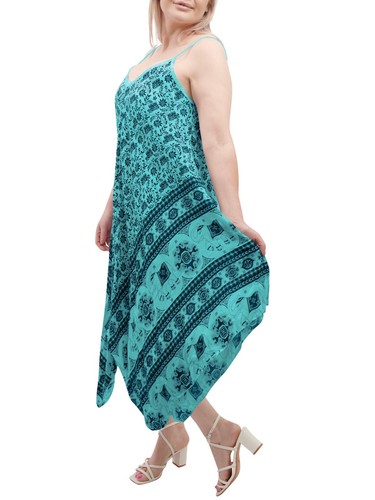 Maxi vestido de verano italiano con tirantes estampado de playa con cuello en V sin mangas para mujer - Imagen 41 de 253