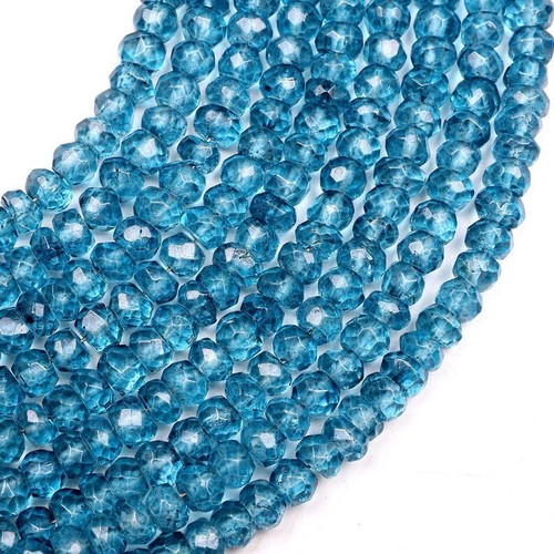 Natural Blue London Topaz Faceted 4-5mm Round Beads For Jewelry Making, 16" Long - Picture 2 of 9
