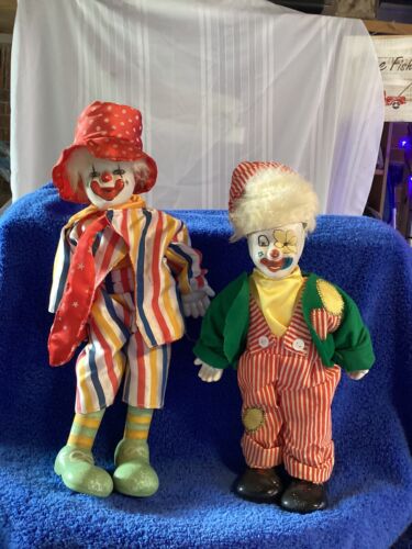 Vintage Porzellan 14 “ Hobo Happy Clown & 16 “ German Ziergenstand Clowns - Bild 10 von 10