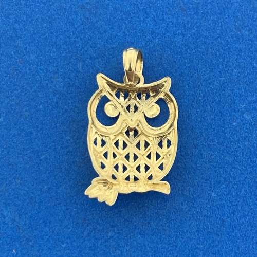 Designer Michael Anthony MA 10K Yellow Gold Open Work Wise Owl Charm Pendant - Picture 4 of 6
