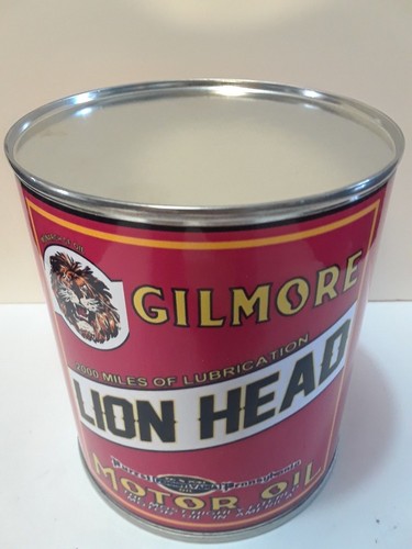 Lattina olio motore vintage Gilmore testa di leone 1 qt.- (re-pop da collezione) - Foto 2 di 7