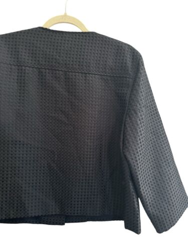Spense Jacket Women Large Black One-Button Crop Dressy Lined Textured #3591 - Picture 6 of 11
