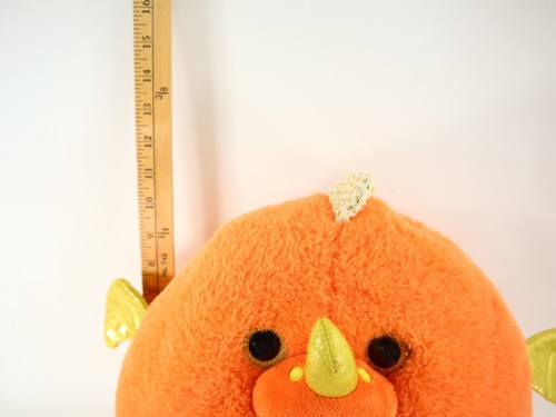Walgreens Dragon Monster Orange Yellow Creature Plush Stuffed Round 12" Toy - Picture 9 of 9