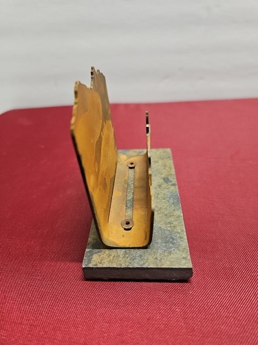 Rustic Lodge Metal/Quarry Stone Businesses Card/Mail Holder With Dear - Picture 3 of 10