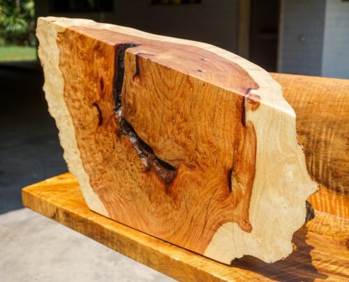 ¡¡Dorado!! Mesa epoxi de resina epoxi AMBYNA BURL MADERA losa natural borde vivo hágalo usted mismo - Imagen 4 de 13
