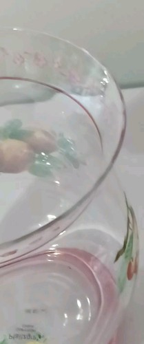 Pfaltzgraff Delicious Apple & Cherries 6.5" Glass Hurricane Candle Holder Vase - Picture 4 of 11