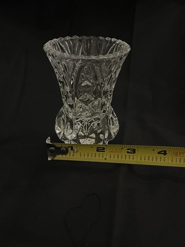 Vintage 4" Kristall Violett Posey Vase Daumenabdruck Diamant - Bild 6 von 6