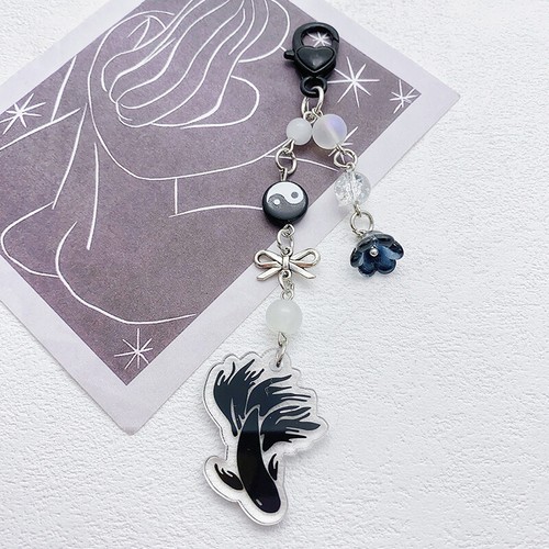 Vintage chinois Koi soldes Fish Fishchain Simple Acrylique Carpe Keyring Sac Pendent-wf