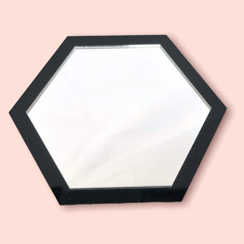 Hexagon Shaped Mirrors with a Colour Frame of your choice & Hooks - Picture 3 of 11