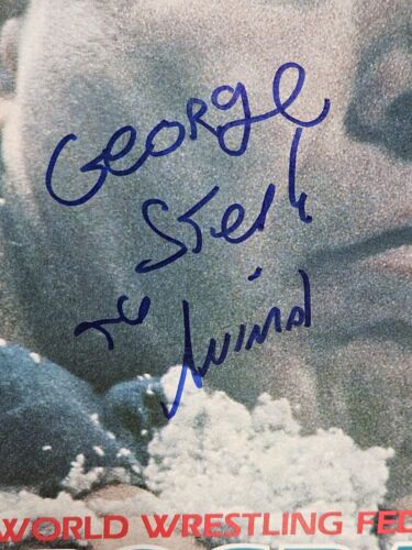 Programma firmato autografato MSG George Steele Ivan Putski con foglio partita WWF WWE - Foto 5 di 8
