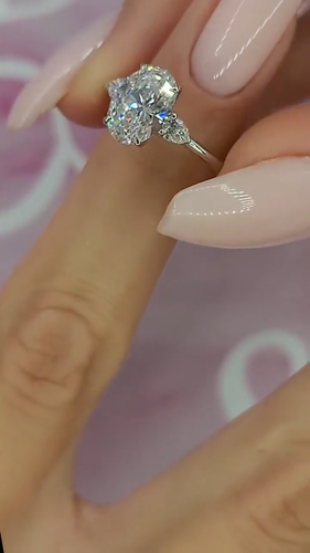 Oval Cut Diamond Wedding Ring 1.90 Carat Certified IGI Lab Grown 14K White Gold - Video 1 of 1