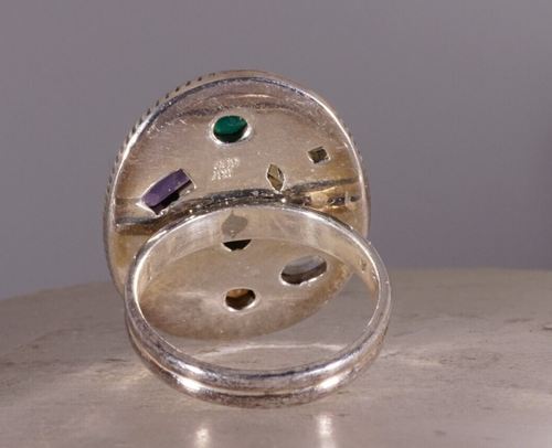 NB 925 Sterlingsilber Türkis Amethyst Citrin Mondstein Ring Größe 12 - Bild 5 von 8