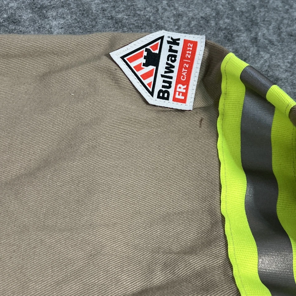 Bulwark FR Series Pockets Shirt CAT2 Long Sleeve Khaki Uniform Button Up XXL - Image 3 of 4