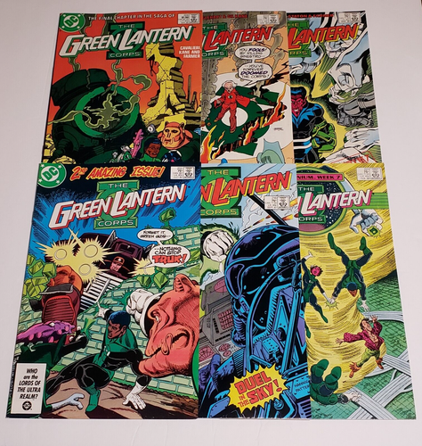 The Green Lantern Corps #202, 216, 221, 222, 223, 224 Lot of 5 DC Comics 1986