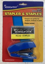 1 PC OF A+ HOMEWORK MINI STAPLER WITH No. 10 Staples Blue New