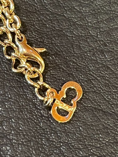 CHRISTIAN DIOR Collar Largo Cadena AUTÉNTICO CD LOGO Columpio Vintage Dorado GP F/S - Imagen 14 de 22