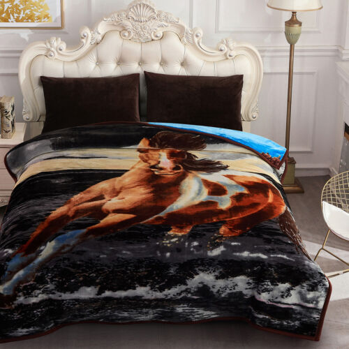 Heavy Korean Mink Fleece Blanket 2 Ply Reversible Silky Soft Winter Bed Blankets - Picture 91 of 168