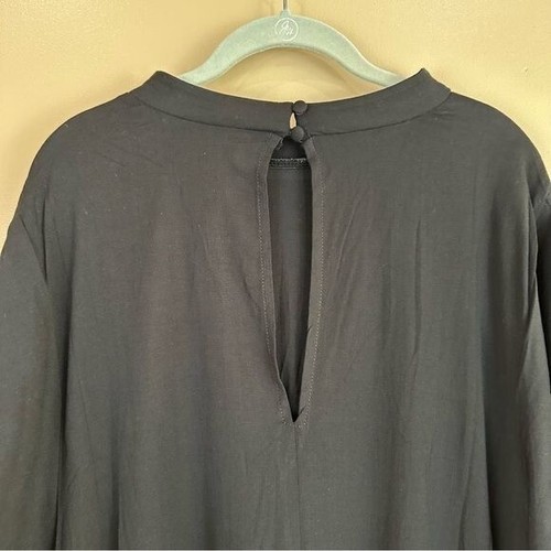 Torrid Black Gauze Lace Trim Mandarin Collar Lightweight Skater Dress 6X - Picture 14 of 16