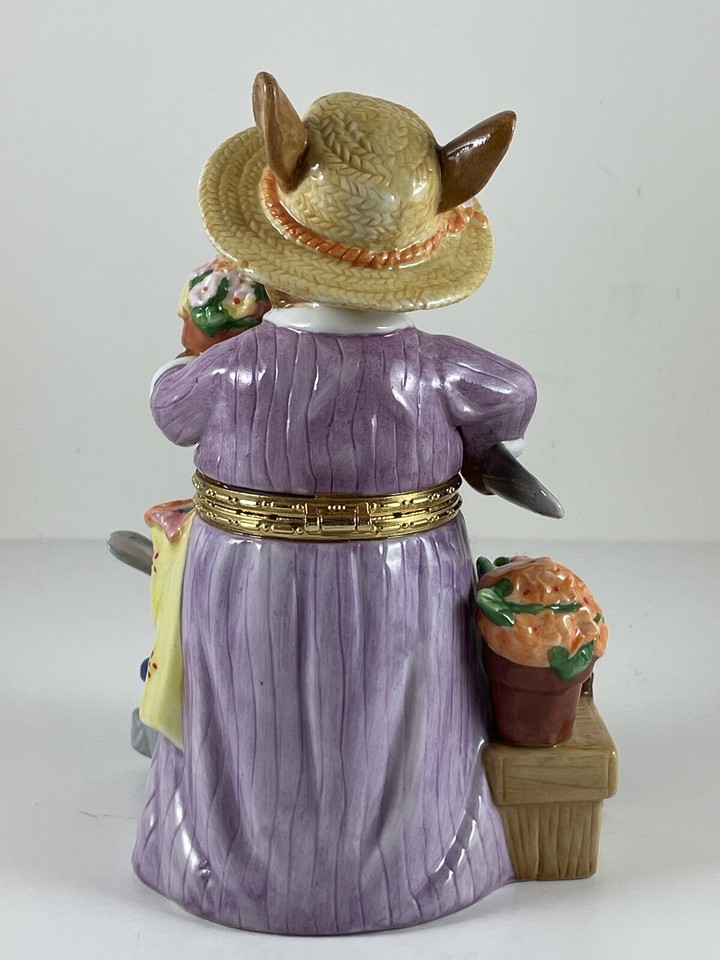 CWC Bunny Rabbit Spring Easter Gardening Hinged Trinket Box | eBay