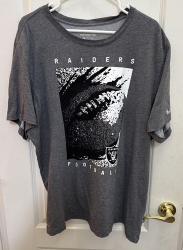 Raiders T Shirt Herren Größe XXL Dri Fit Kurzarm Grau NFL