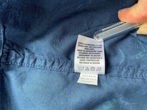 Aeropostale Button Up Fish Swordfish Long Sleeve Blue Mens Shirt Size Large - Bild 6 von 9