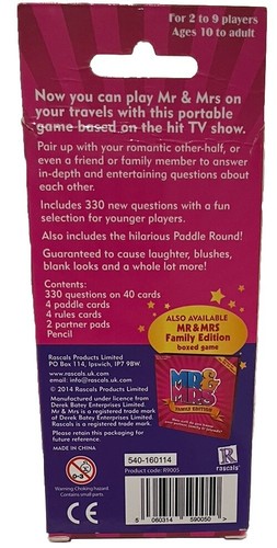 Rascals, Mr & Mrs Family Edition, Party card Game, Excellent Cond Xmas Game - Picture 2 of 3