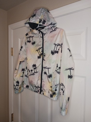 Justice Hawiian Flamingo Lightweight Packable Windbreaker Jacket Girls Sz 14/16 - Picture 4 of 7