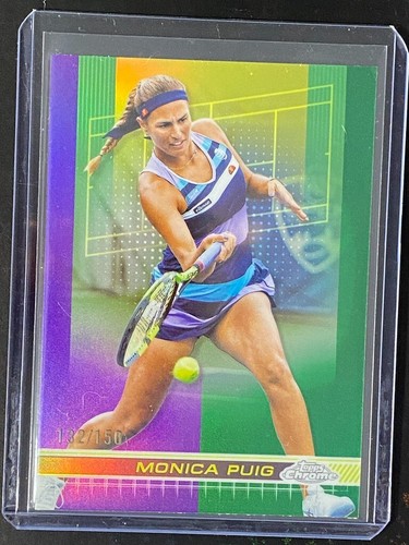 2024 Topps Chrome TENNIS MONICA PUIG PURPLE GREEN REFRACTOR /150 & BONUS! - Picture 3 of 4