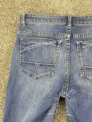 BKE Buckle Jeans Women's Size 29x31.5 Blue Denim Whiskered Straight Leg Faded - Picture 12 of 14