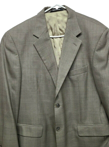 STAFFORD Mens Wool Tan Suit - Jacket Size 46 Slacks Size 34x30 Pleated NICE - Picture 4 of 12