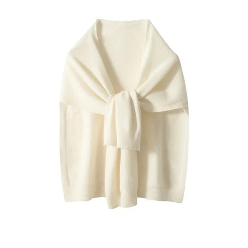 Shawl Knitted Tops Cape Autumn Winter Warm Solid Scarf Cardigan Poncho Sweater - Picture 25 of 31
