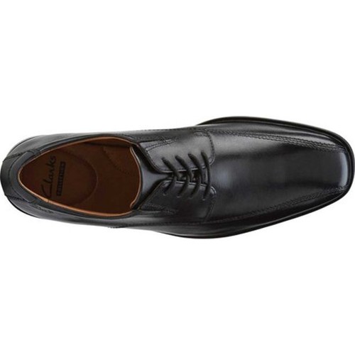 NEW Clarks Tilden Walk Medium or Wide BLACK LEATHER LACE UP DRESS COMFORT SHOES - Picture 5 of 7