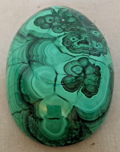 Natural Solid Malachite Stone Hand Carved Oval Dish - Picture 6 of 12