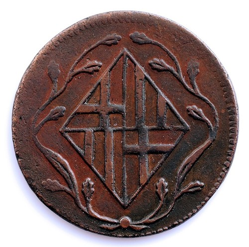 S.C. Spain-José Napoleón. 4 Cuartos 1813 Barcelona. Cobre 7,9 g. ESCASA - Imagen 2 de 2