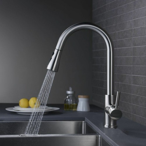Grifo de cocina extensible de acero inoxidable con ducha 360° cocina batería mezcladora grifo - Imagen 86 de 151