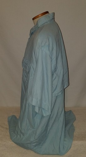 All American Fisherman Nylon Short Sleeve Button-Up Shirt 2XL Vented Light Blue - Picture 3 of 6