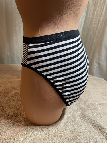 VICTORIA’S SECRET, Size Medium, Tagless, High-Leg Brief in Black & White. NEW. - Picture 5 of 10