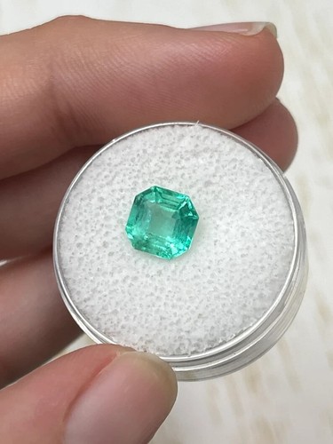 1,87 quilates 8x8 Art Deco verde medio natural suelto colombiano esmeralda corte Asscher - Imagen 3 de 10