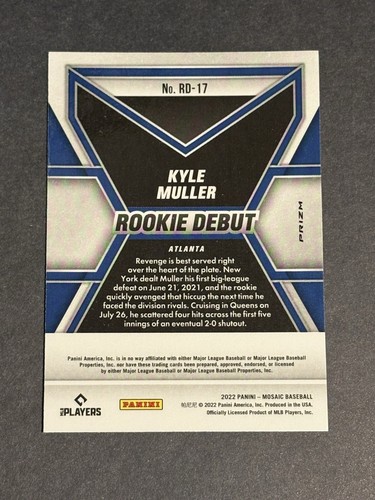 2022 Panini Mosaic - Rookie Debut Green Mosaic Prizm #RD-17 Kyle Muller (RC) - Picture 2 of 3