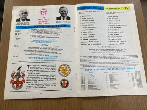 1975 League Cup Final Aston Villa V Norwich City - Picture 2 of 2