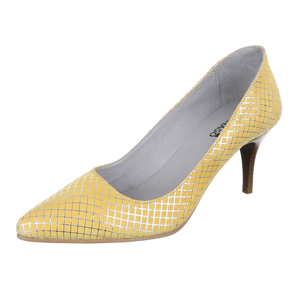 Damen Schuhe Pumps Leder Außen 4512C High Heels Stiletto Gelb 41 Damen Schuhe Pumps Leder Außen 4512C High Heels Stiletto Gelb 41