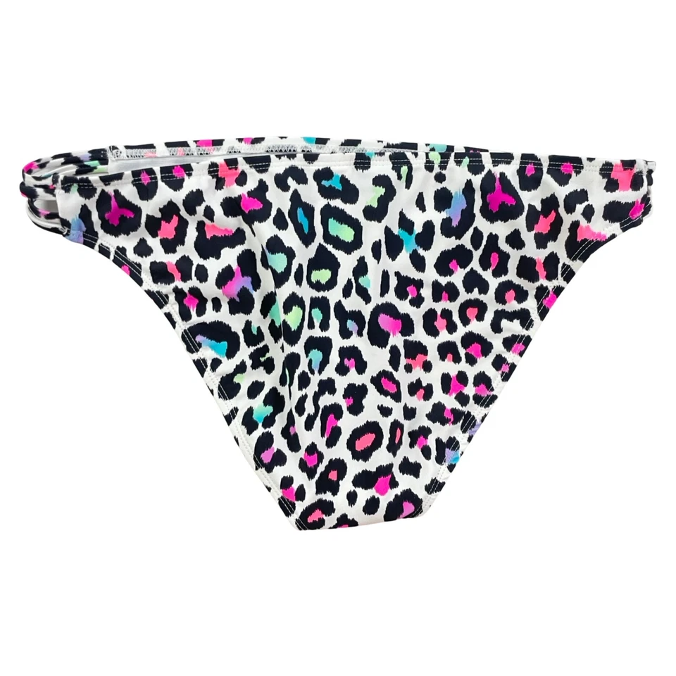 CALIFORNIA WAVES Bikini Macy's NWT Strappy Flounce Large Bottom D/DD Top Leopard - Image 3 of 4