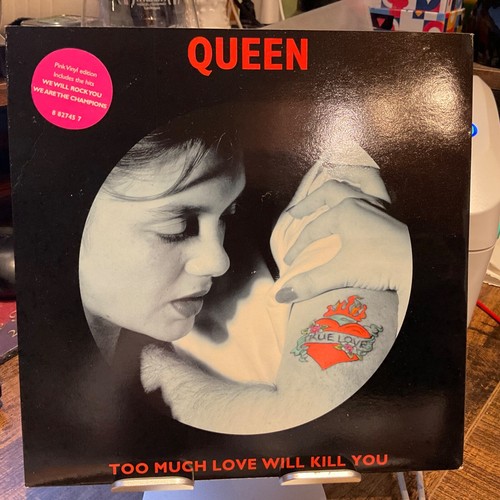 QUEEN 7" TOO MUCH LOVE WILL KILL YOU 1996 UK PRESS PINK VINYL M/NM EMI