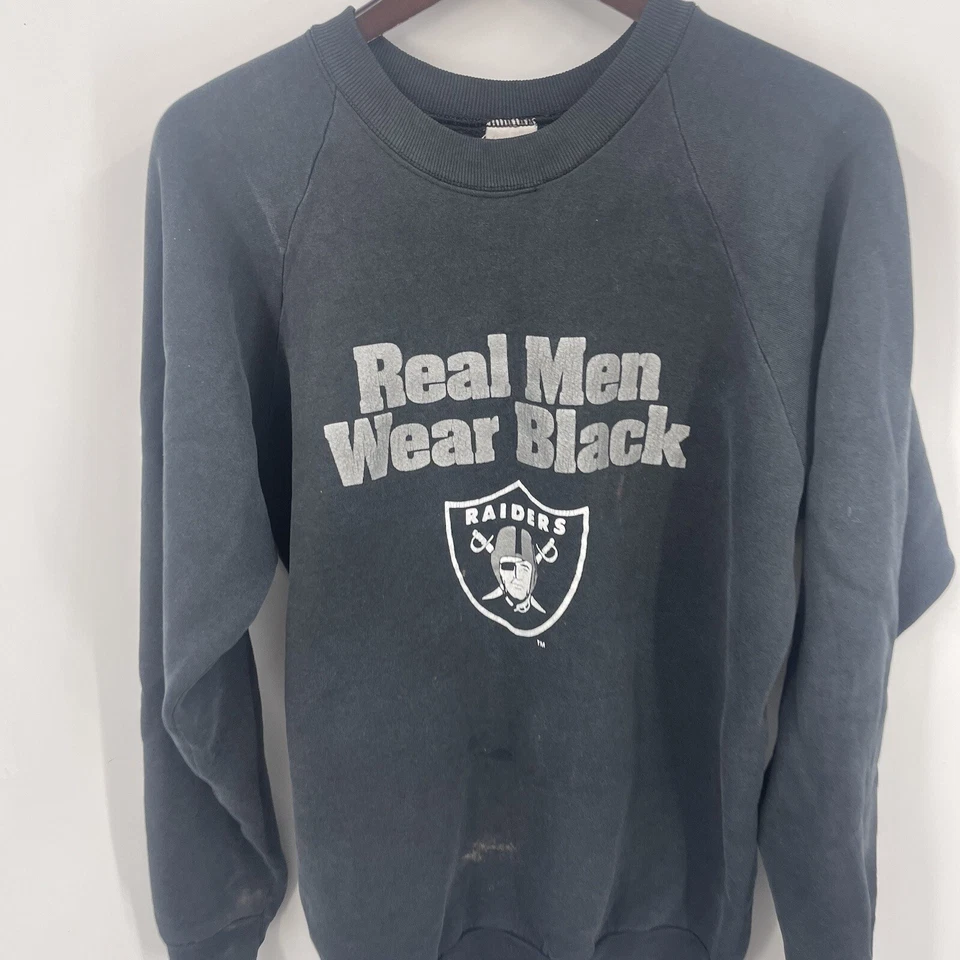 Sudadera Negra De Colección NFL Raiders Hombres Reales XL Fruit of the Loom LEER y2k Foto 2 de 4