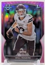 2022 Bowman Chrome University Football - Will Rogers Card 46 Pink Refractor