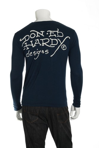 Ed Hardy Men's Graphic T-Shirt Tee Shirt (Small, Blue) $77 - Picture 3 of 4