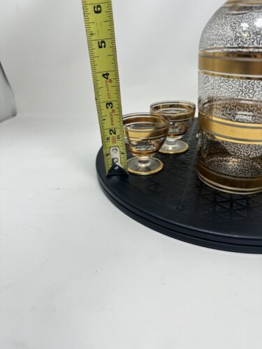 MCM Gold gebänderte Karaffe und fünf Cordial Gläser Bar Set - Bild 9 von 9