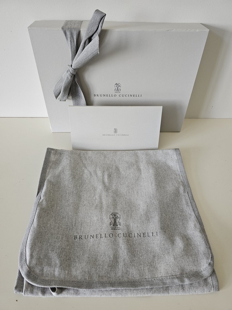 New BRUNELLO CUCINELLI Grey Gift Box, Card Holder & Dust Bag