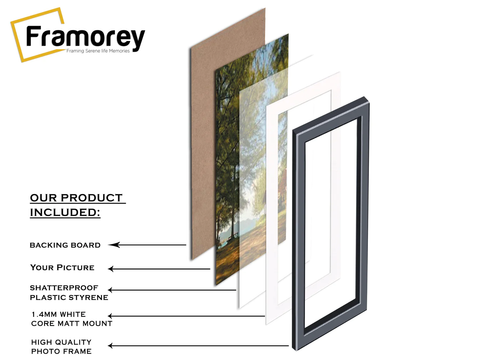 Panorama Style Wood Photo Frame Without Mount Poster Frames With White Mount - Picture 18 of 56