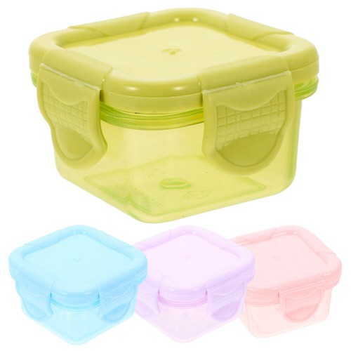4 Pezzi Contenitori Crisper con Coperchi Mini Salsa Alimenti Conservazione Fresca Scatole - Foto 7 di 12